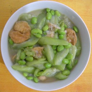 丝瓜毛豆面筋
